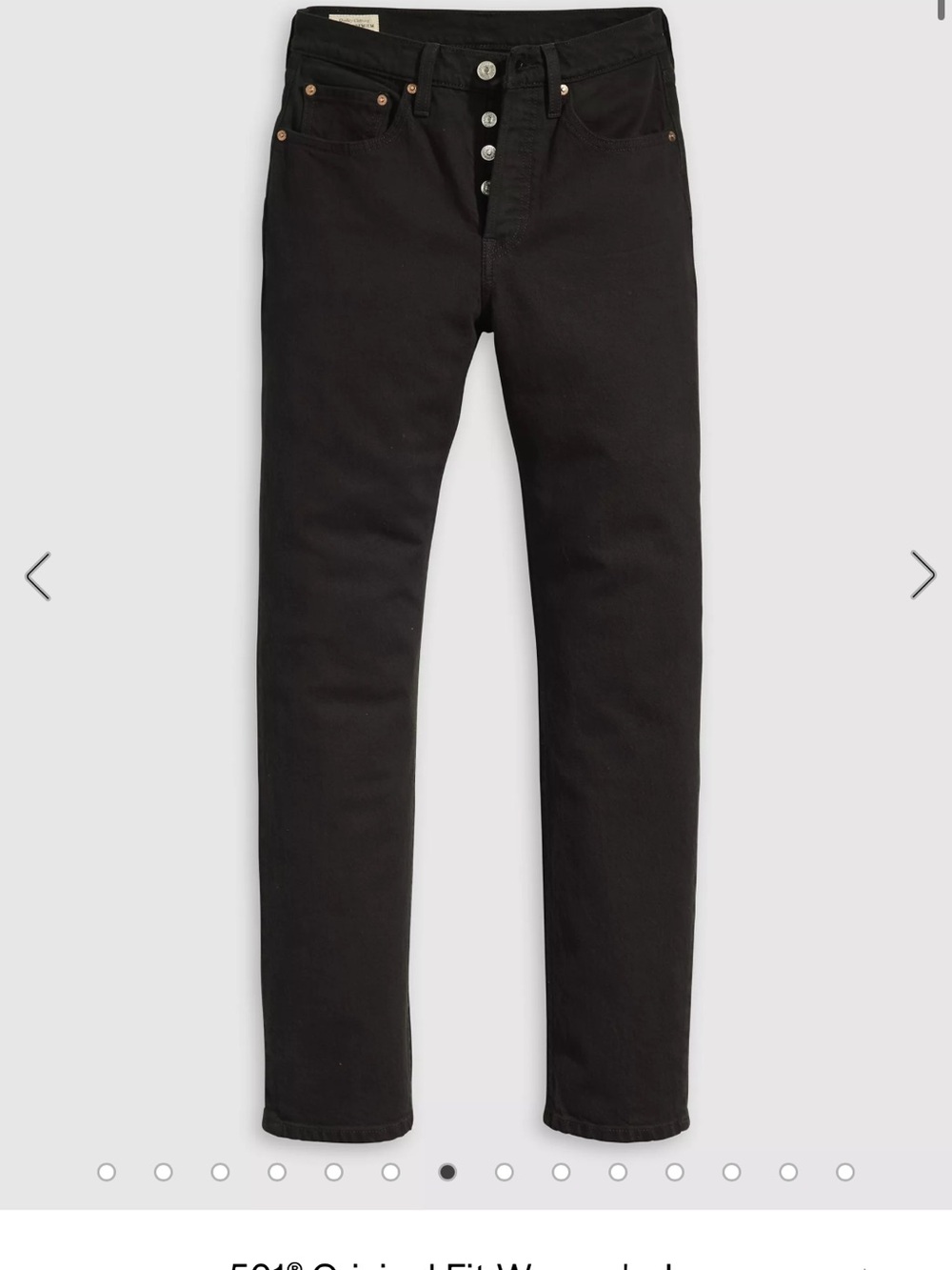 Levi's 501 Slim Straight Black Jeans 30 x 30 inseam